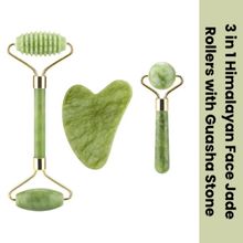 SEMINO 3 In 1 Himalayan Face Jade Rollers with Guasha Stone