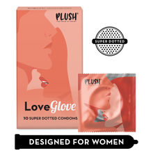 Plush Love Glove Super Dotted Condoms for Her Extra Pleasure - 10 Pcs