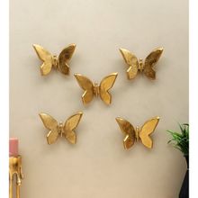 Amaya Decors Aluminium Butterfly Wall Art (Pack of 5)