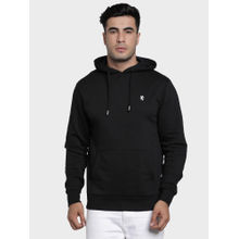 Red Tape Black Solid Regular Fit Hoodie