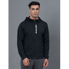 Red Tape Black Solid Regular Fit Hoodie