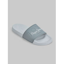 Pepe Jeans Grey Lightweight Beach Sliders with Embossed Logo Print