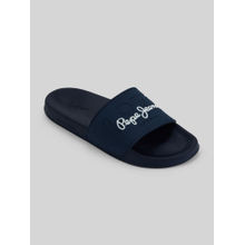 Pepe Jeans Navy Blue Lightweight Beach Sliders with Embossed Logo Print
