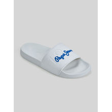 Pepe Jeans White Lightweight Beach Sliders with Embossed Logo Print
