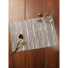 OBSESSIONS Pack of 6 Heat Resistant Striped Table Placemats Grey and Cream (30x45 cm)