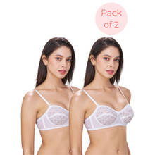 bodyline Citra White Strapless Wired Lace Bra with Detachable Straps