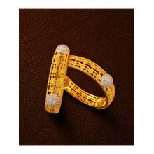 ZEVARLY Women Gold-Plated CZ Studded Bangles (Pack of 2)