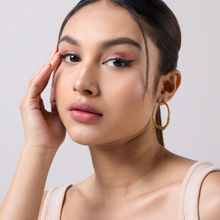 Pipa Bella by Nykaa Fashion Gold Glossy Beaten Metal Hoop Earrings