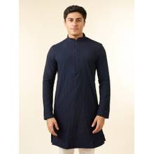 Diwas by Manyavar Men Vibrant Dark Blue Kurta