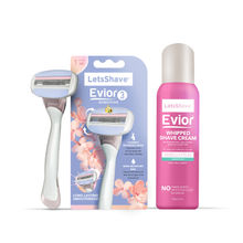 LetsShave Evior 3 Manual Shaving Trial Kit ( Evior 3 Razor + Whipped Shave Cream)
