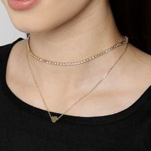 Fabula Jewellery Combo of 2 Gold Tone Crystal Heart Shape Multi Layered Multi-Strand Necklace Set