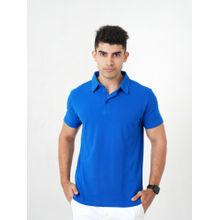 Monkstory Bamboo Cotton Polo Blue T-Shirt