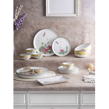 Trovea's White Dragonfly Bloom Porcelain 15 Pcs Dinner Set