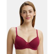 Jockey 1245 Wired Padded Cotton Elastane Medium Coverage T-Shirt Bra - Beet Red (38C)