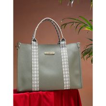 Legal Bribe Grey Front Strap Solid Handbag (Set of 2)