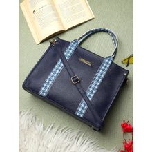 Legal Bribe Blue Front Strap Solid Handbag (Set of 2)