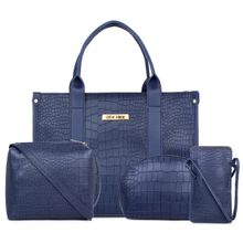 Legal Bribe Blue Front Strap Crock Handbag (Set of 4)