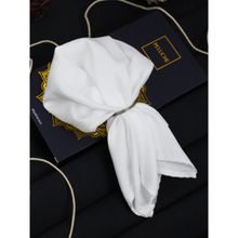 PELUCHE Beautiful Floral Pocket Square For Men White