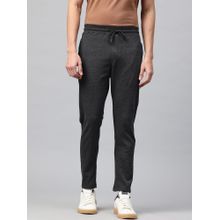 TOM BURG Charcoal Men Mid-Rise Cotton Zipper Pocket Trackpant
