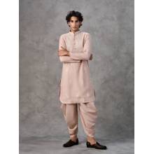 Twamev Pink Embroidered Straight Kurta & Dhoti