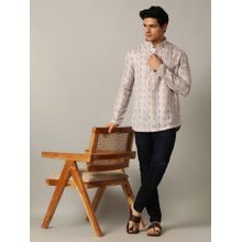 THE KURTA COMPANY Multi Linen Blend Printed Short Kurta
