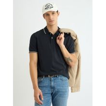 GANT Men Black Solid Collar Neck Short Sleeve Regular Fit Polo T-Shirt