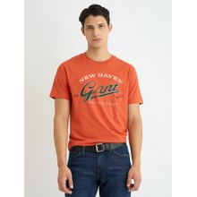 GANT Men Orange Round Neck Short Sleeve Regular Fit T-Shirt