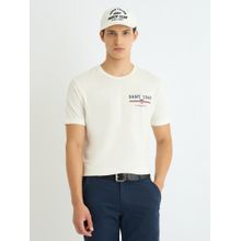 GANT Men White Round Neck Short Sleeve Regular Fit T-Shirt