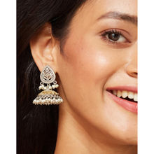 Fabindia Metal Jhumka Earrings White