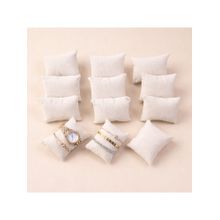La Trove Luxury White Flock Watch Organizer Pillows - Pack of 2