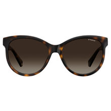 Polaroid Brown Shaded Polarized Acetate UV Protection Full Rim Cat-Eye Sunglasses (57)