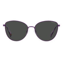 Polaroid Grey Polarized Acetate UV Protection Full Rim Cat-Eye Sunglasses (55)