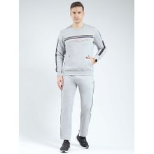 Monte Carlo Grey Solid Round Neck Running Tracksuit (Set of 2)
