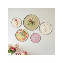 ARTCREST Botanic Bliss Wall Plates Metal Wall Art Decor (Pack of 5)