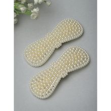 PANASH Women Silver Set of 2 Embellished Tic Tac Hair Clip
