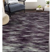 Qaaleen Fine Handcrafted Loop Pile Finish with Same Level Pattern Purple 5.6 x 8 ft Rug