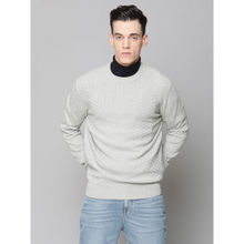 Ben Sherman Grey Solid Round Neck Sweater