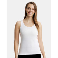 Jockey 1535 Women Super Combed Cotton Rib Fabric Inner Tank Top - White