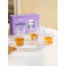 Nestasia 6 Pcs Transparent Tea Cup 165Ml Transparent (Pack of 6)