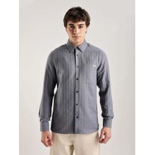 Calvin Klein Textured Slim Fit Dobby Woven Shirt Blue