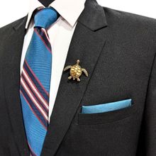 The Tie Hub Gold Plated Turtle Brooch Unisex Brass Pin with Rhodium Finish