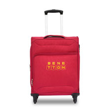 United Colors of Benetton Macau Unisex Soft Luggage Red, TSA Lock Trolley Bag