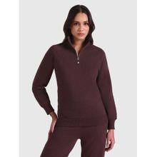 Musclemind Brown Solid Regular Fit Sweatshirt