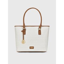 Lavie Luxe White Mono Sherry25 Pro Women's Handbag (L)