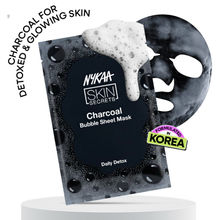 Nykaa Charcoal Bubble Sheet Mask – Detoxifies & Glowing Skin-Formulated In Korea - For All Skin Types