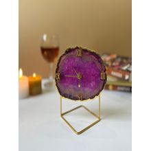 Homearte Crystal Agate Desk Clock- Pink