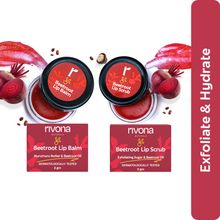 Rivona Naturals Beetroot Lip Scrub & Balm - Natural Pink Lips