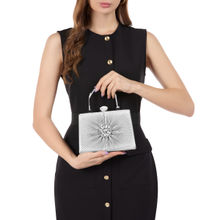 Lavie Women Silver Ray Framed Clutch (S)