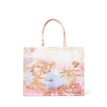 Forever New Pink Samira Italian Print Tote Bag with Detachable Strap