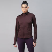 Dida Women Wine Embossed Light Regular Comfort Fit Hoodie